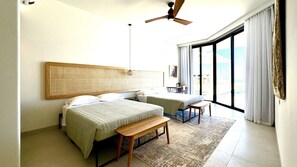 5 habitaciones, escritorio y tabla de planchar con plancha 