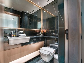 Apartment, 1 Bedroom, Pool Access | Bathroom | Shower, towels - EasyGo Stylish 1BDR BinEmrd JVC (Dubai)