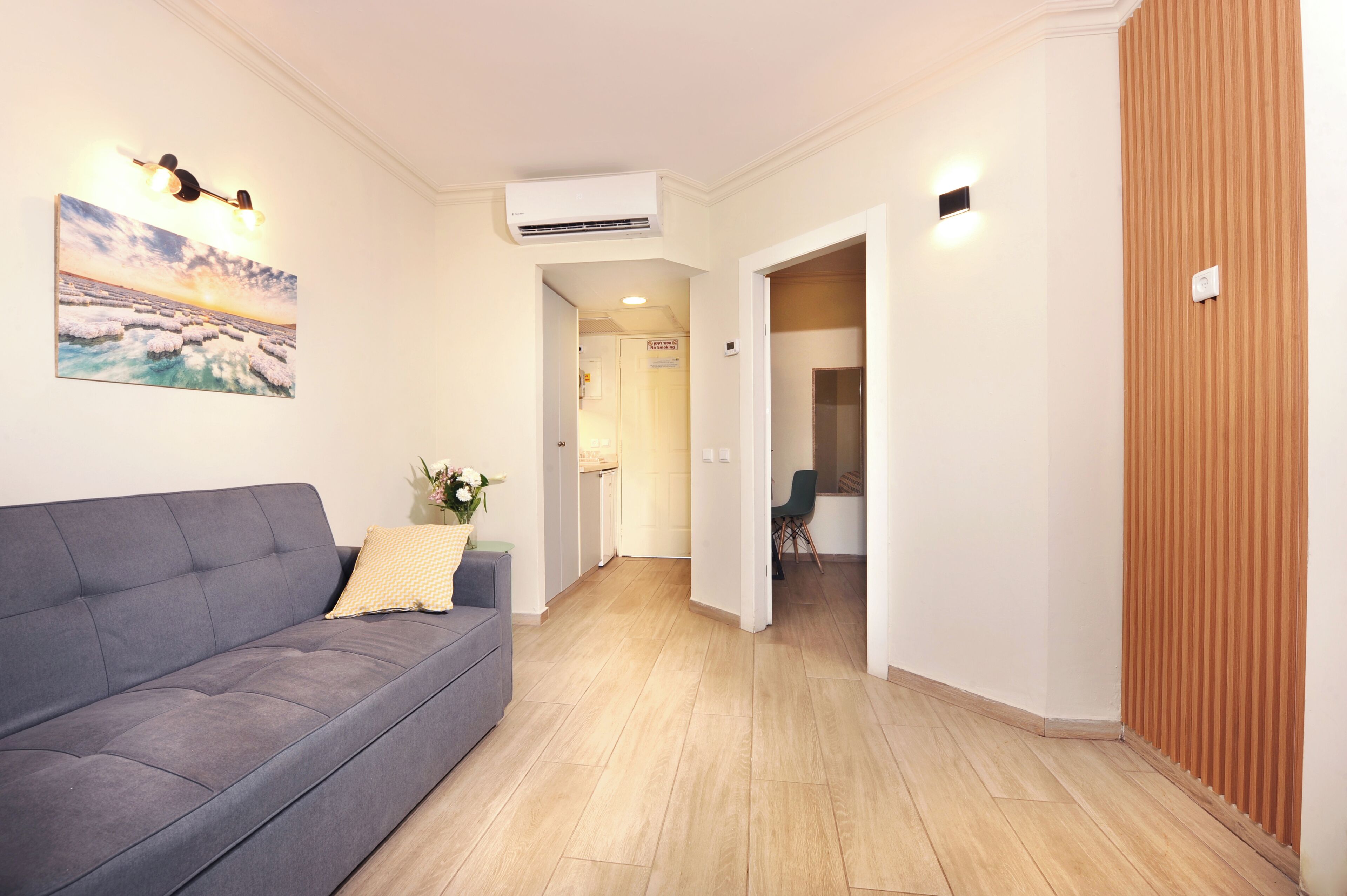 小型双人房或双床房, 花园景观 | 起居区