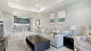 Appartement, 2 chambres, sauna, vue mer | Salle de séjour