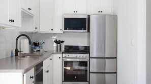 Fridge, dining tables