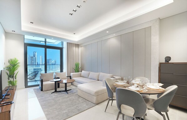 Appartement, 1 chambre, sauna | Coin séjour