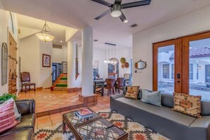 TV, fireplace, offices