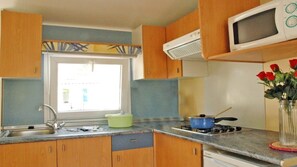 Fridge, microwave, stovetop
