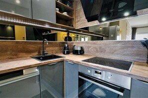 Fridge, microwave, dishwasher, toaster