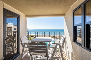 Outdoor dining - Summer Winds A-512, Oceanfront Condo in Indian Beach, NC! (Indian Beach)