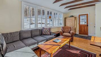 Télévision, cheminée, espaces bureaux