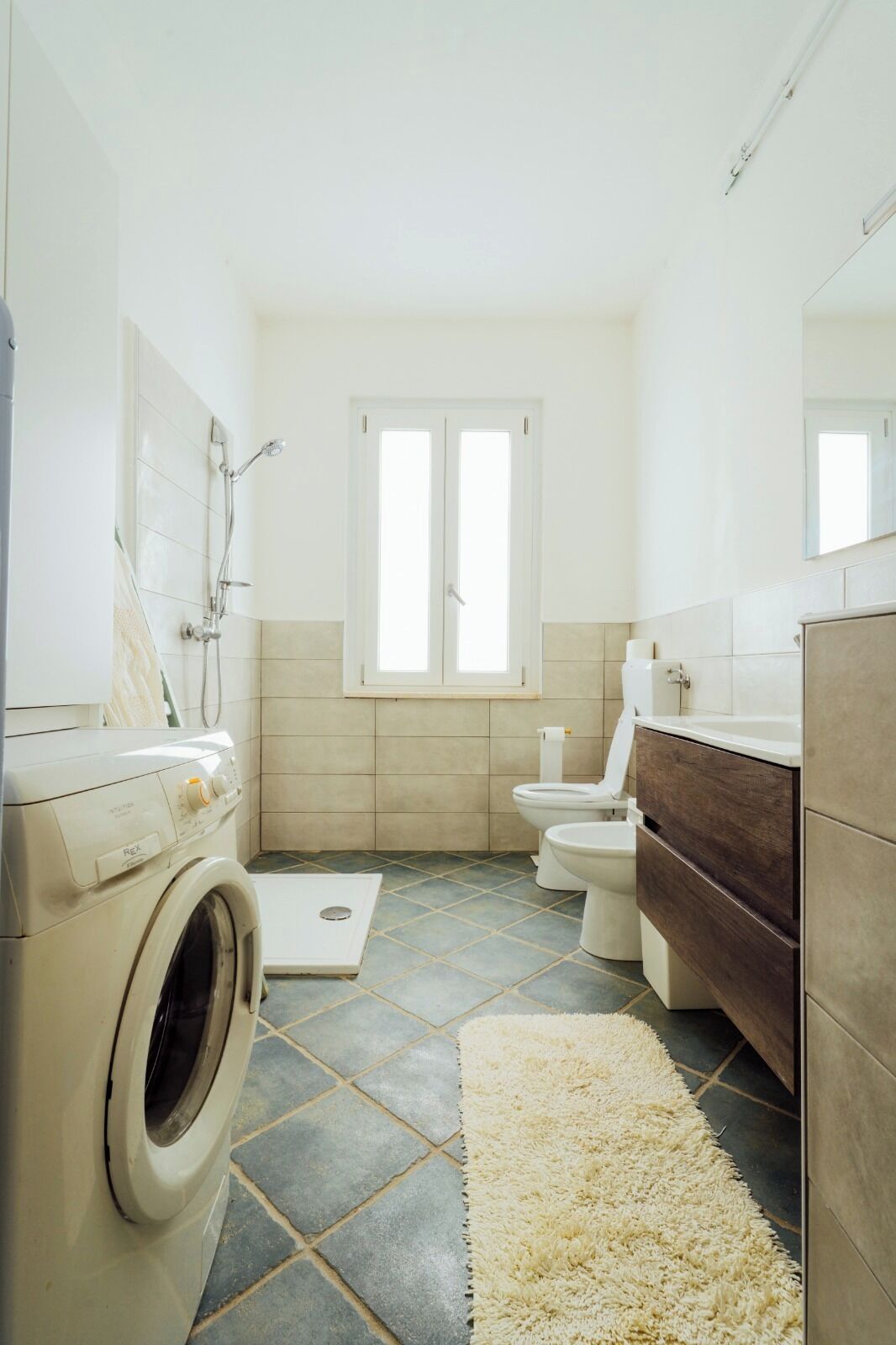 Shower, hair dryer, bathrobes, bidet