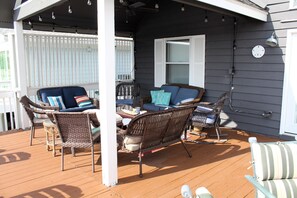 Terrace/patio - Canal Home, Boat Dock, Close Beach Access by Williamson Realty (Ocean Isle Beach)