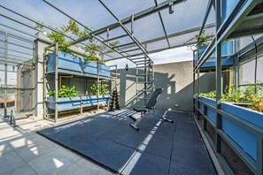 Terrace/patio - HomeStudio: Perfect and 5min Metro Santiago, WiFi+Washing Machine/Dryer (Santiago)