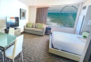 In-room safe, free WiFi, bed sheets - Oceanview Comfy Queen Boardwalk Gem (Atlantic City)