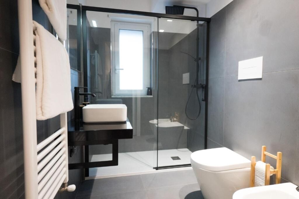 Regadera, secadora de cabello, bidet, toallas 