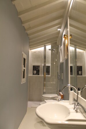 Bruser, hårtørrer, bidet, håndklæder