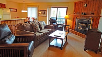 Condo, 3 Bedrooms, Non Smoking, Kitchen | Living area | 20-inch TV with cable channels, fireplace