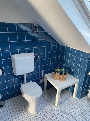 Sèche-cheveux, serviettes fournies, savon, papier toilette