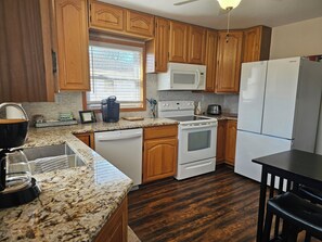 Microwave, oven, stovetop, dishwasher