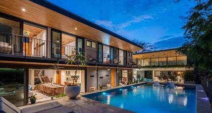 Luxury beachside estate with 2 homes, 10 bedrooms, pool, sleeps 24