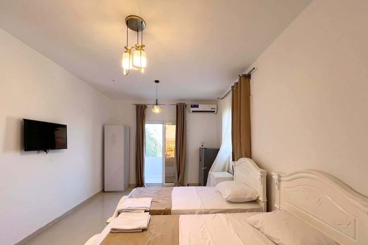 1 bedroom, desk, laptop workspace, soundproofing