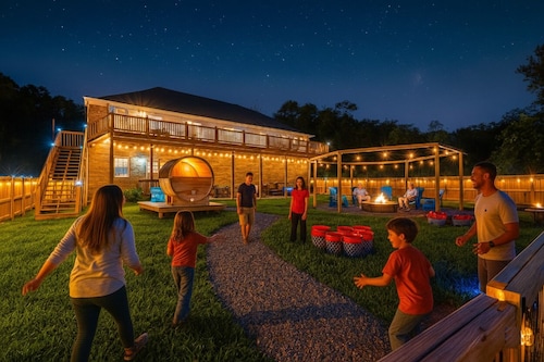 Sleeps18~7500SqFt~Creek~Bourbon Trial~Sauna~Hot Tub~Themed Spaces~Luxe Amenities