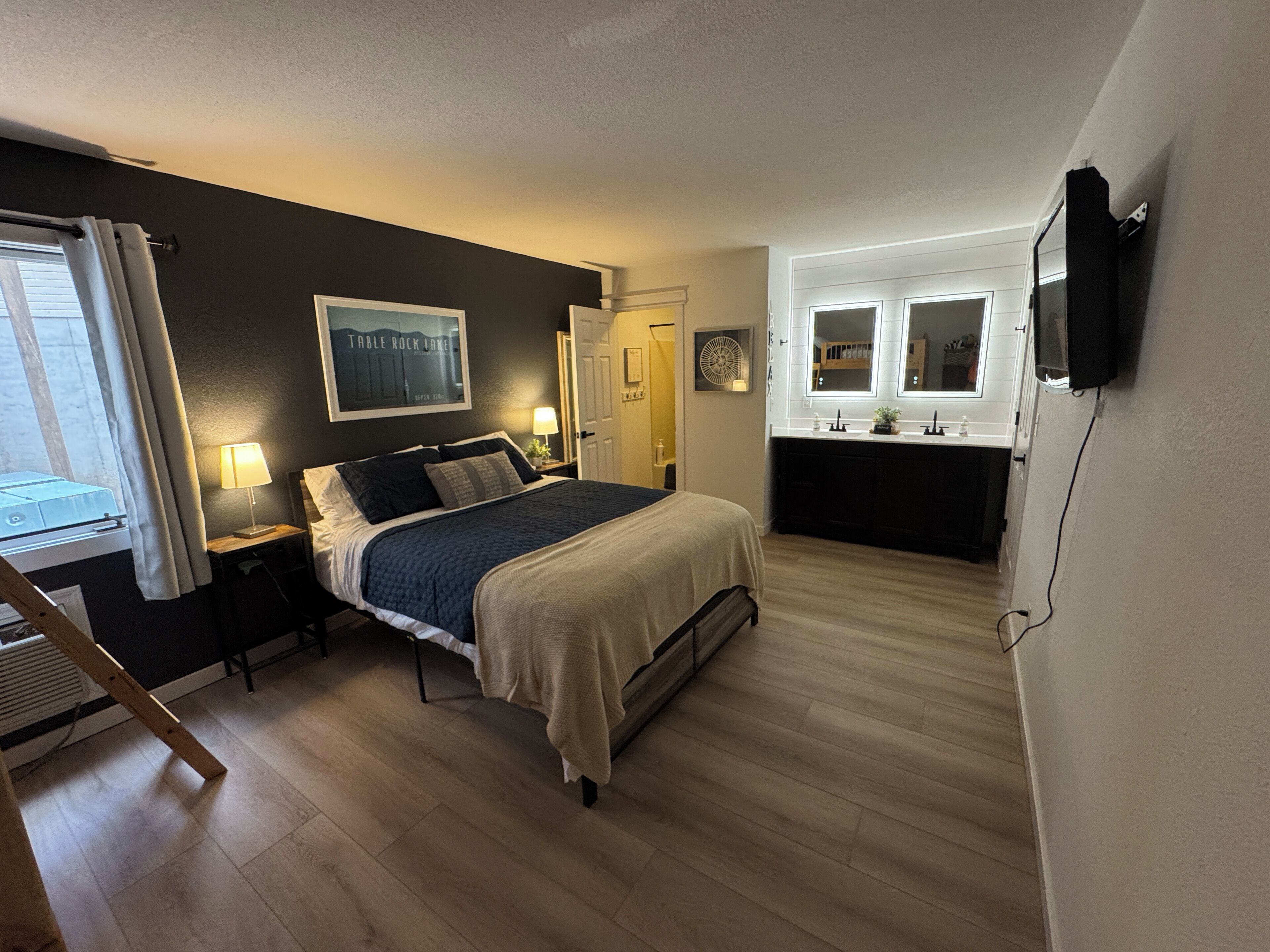 2 bedrooms, in-room safe, iron/ironing board, WiFi