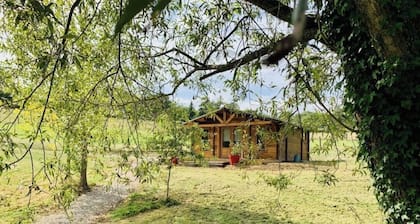 Comfortable nature cottage, fishing pond, swimming pool and jacuzzi in season