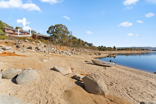 Enjoy a serene beach experience with access to calm waters and a variety of recreational activities.