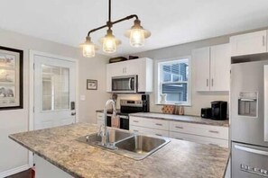 Microwave, dining tables