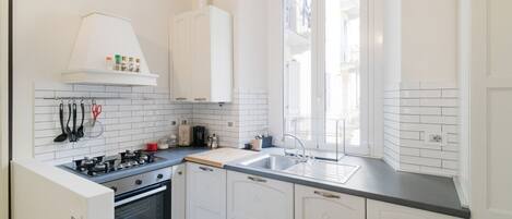 Fridge, oven, stovetop, dishwasher