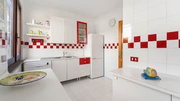 Fridge, oven, stovetop, dishwasher