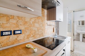 Fridge, oven, stovetop, cookware/dishes/utensils