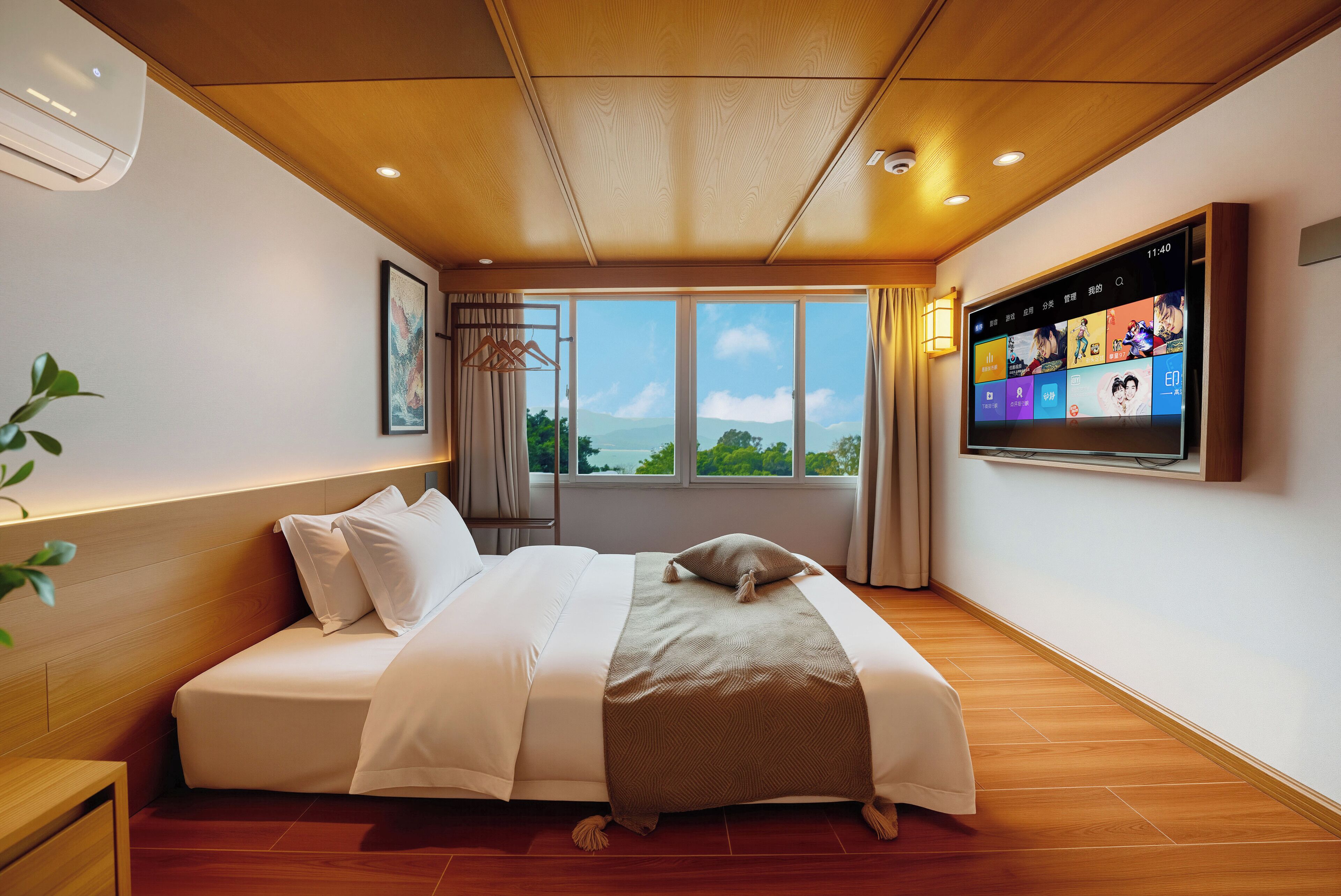 Habitación junior doble, vistas parciales al mar | Ropa de cama de alta calidad y edredones de plumas