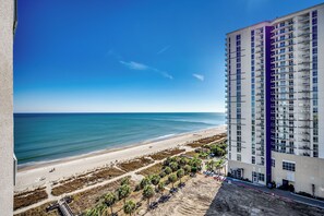 Overlooking a pristine beach, this hotel offers stunning ocean views.