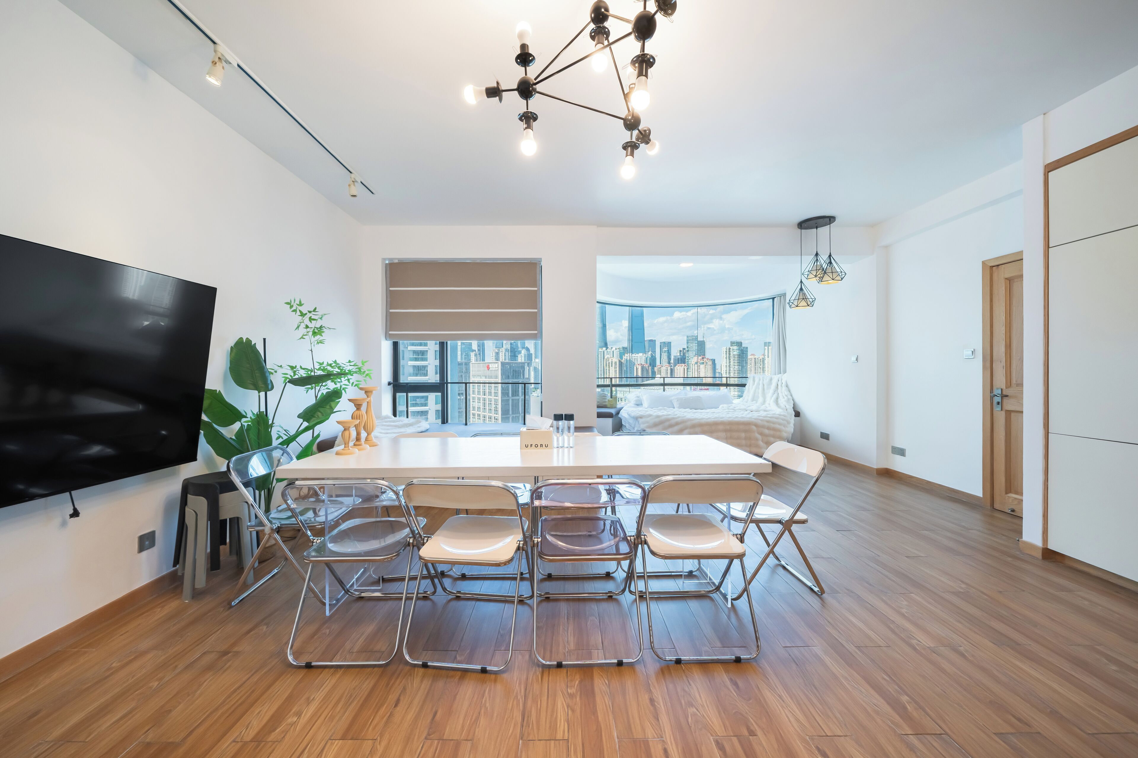 Superior Apartment, City View | Living area | TV