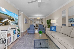 Smart TV, DVD player, books