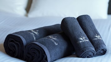 Hair dryer, towels