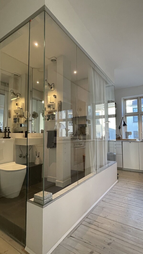 Shower, hair dryer