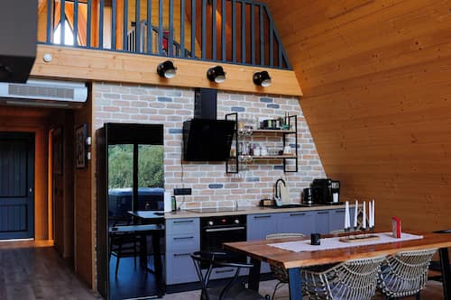 Fire Chalet | Living area | Flat-screen TV