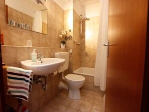 Shower, hair dryer, towels - Studio 'Ferienwohnung -1-' with Balcony and Wi-Fi (Freiburg im Breisgau)