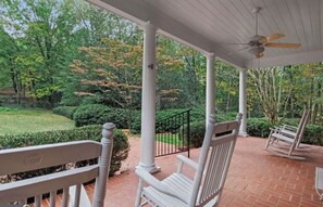 Terrace/patio - Huntington Hall, a historic Southern retreat with 5beds, pool and tennis court. (Manchester)