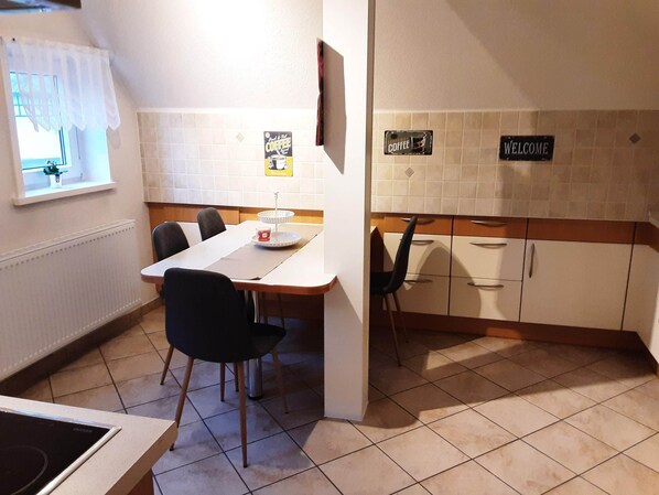 Classic Apartment, 1 Bedroom | Private kitchen | Fridge, microwave, oven, dishwasher