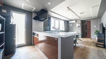 Fridge, microwave, toaster, rice cooker