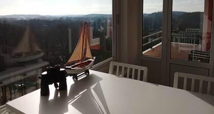 Lake view apartment right next to the indoor swimming pool, pet-friendly