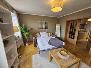 1 chambre, fer et planche à repasser, lit parapluie, Wi-Fi gratuit