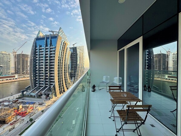 Apartment, Balcony, Canal View | Terrace/patio - Damac Reva Residences 808 (Dubai)
