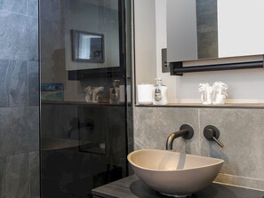 Regadera, amenidades de baño ecológicas, secadora de cabello, toallas 