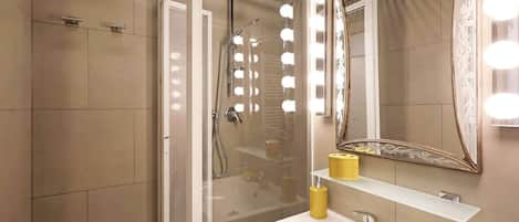 Douche, bidet, savon, shampooing