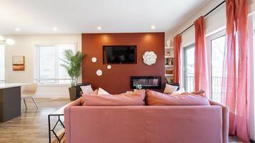 Smart-tv en een open haard