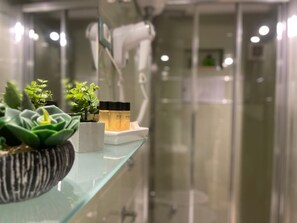 Ducha, secador de pelo, bidet, toallas