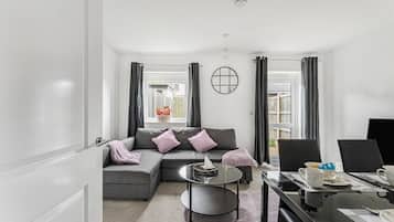 TV, DVD player, books, video library