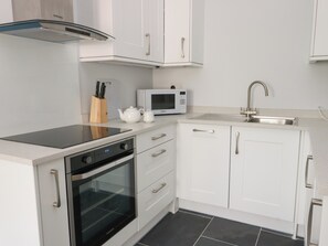 Fridge, dishwasher, electric kettle, toaster